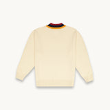 FLAG V-NECK KNIT BEIGE