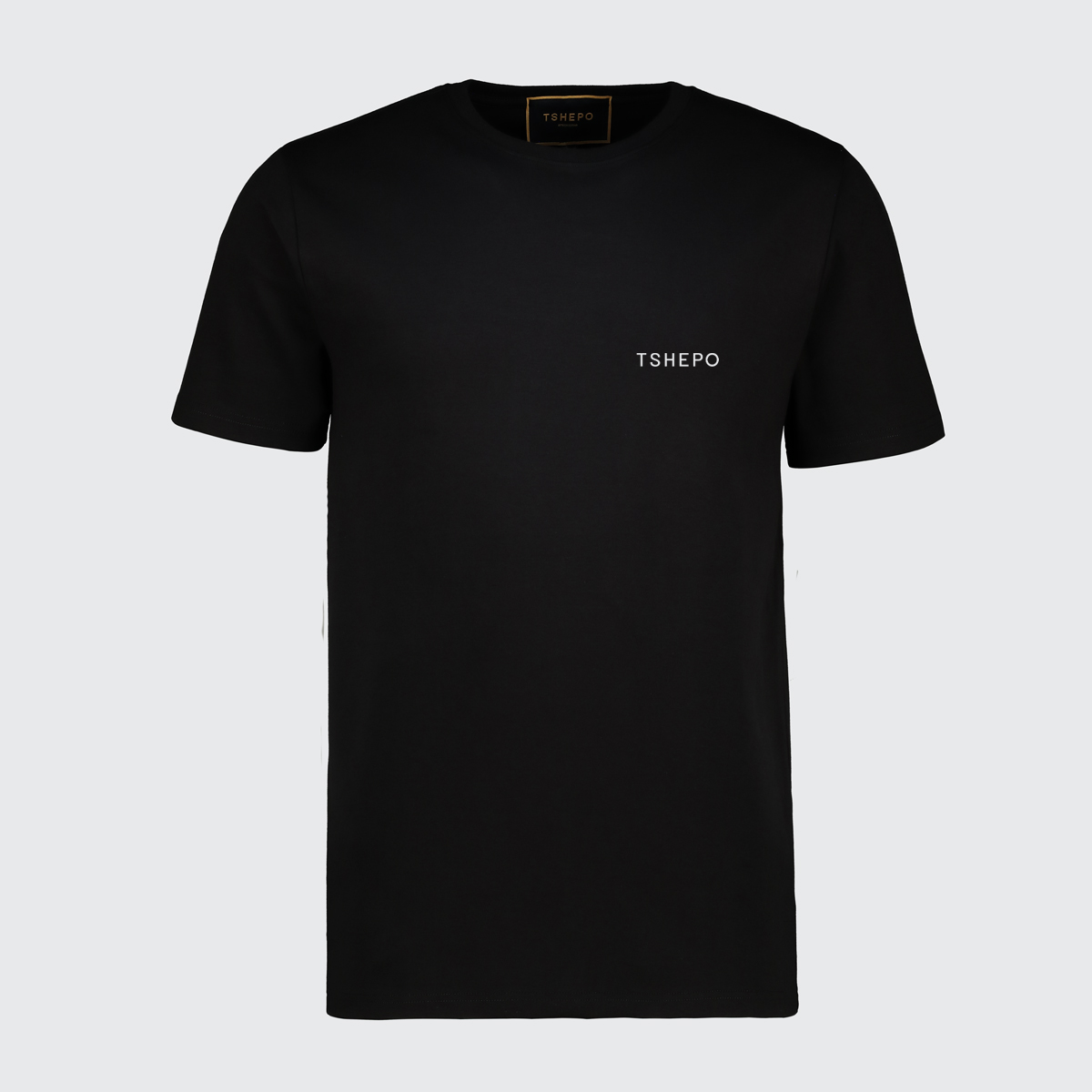 TSHEPO WORDMARK T-SHIRT, WHITE ON BLACK | TSHEPO