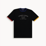 PLAIN FLAG RIBBED BLACK PRINTED
